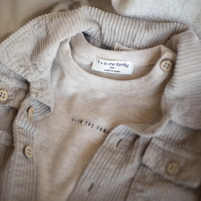 1+ In The Family Baby And Child Dries Shirt Taupe