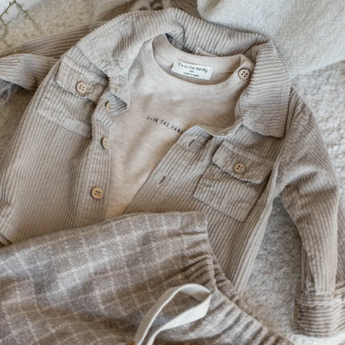 1+ In The Family Baby And Child Dries Shirt Taupe