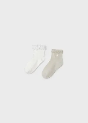 10711 - 2 socks set for girl - Champagne