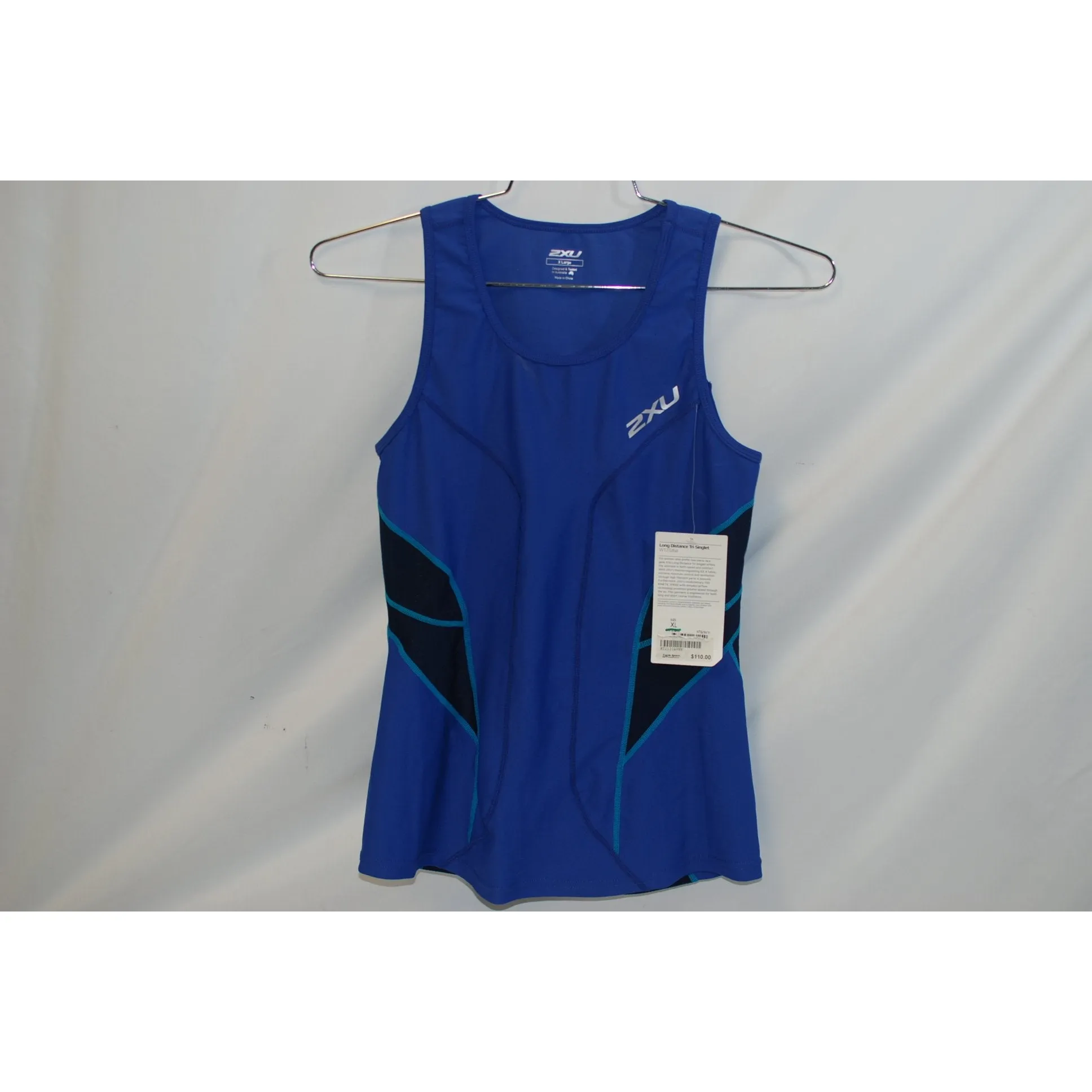 2XU Cycling Womens Long Distance Tri Singlet Blue/Navy XL