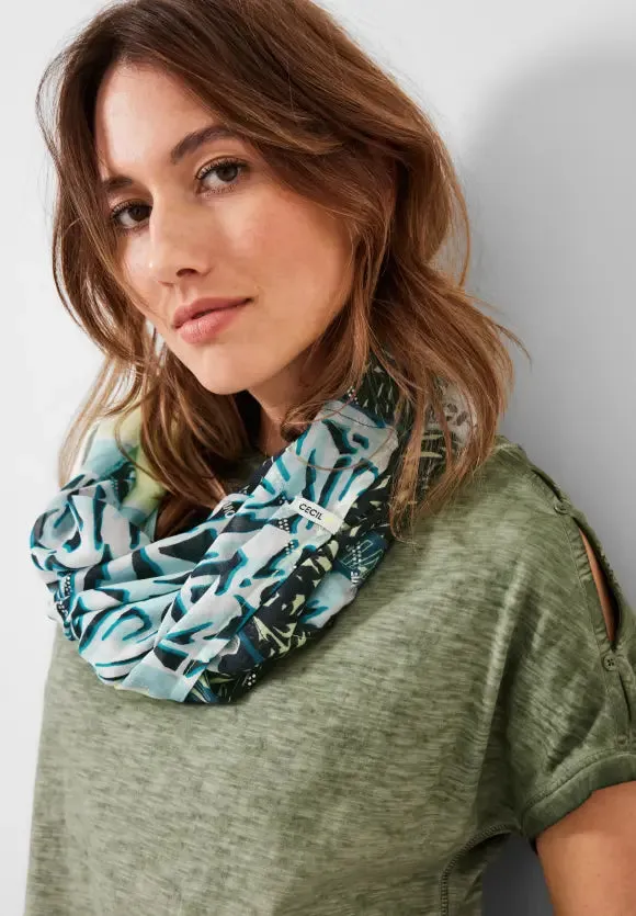 572100- Foil Print Loop Scarf-