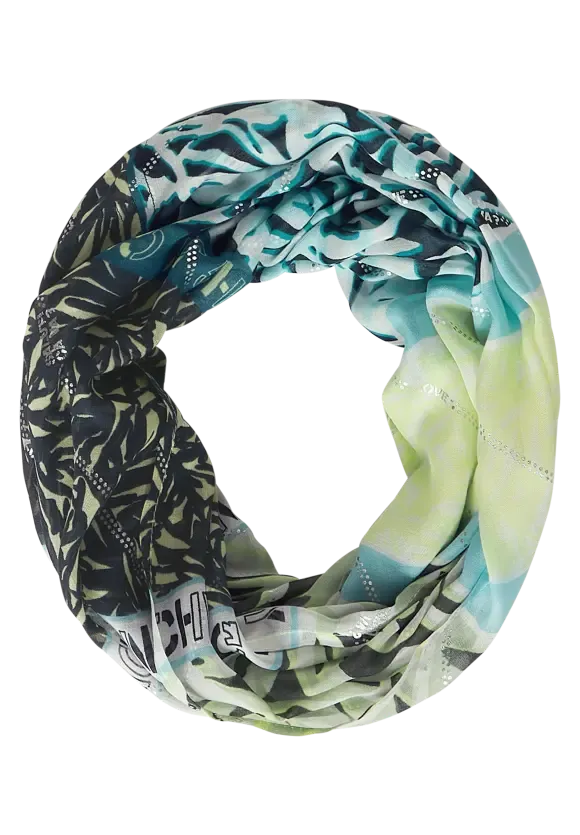 572100- Foil Print Loop Scarf-