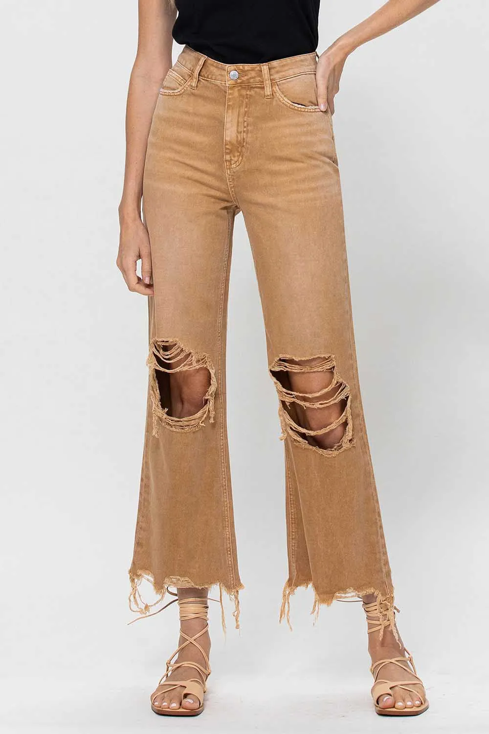 90's Vintage Crop Flare Jeans