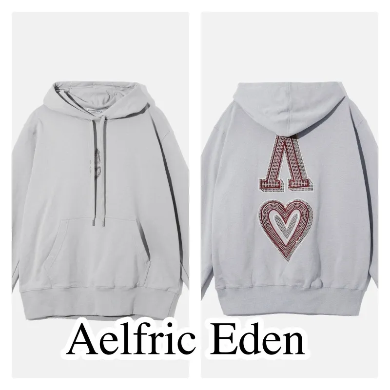 Aelfric Eden  |Heart Unisex Street Style Long Sleeves Plain Oversized Logo