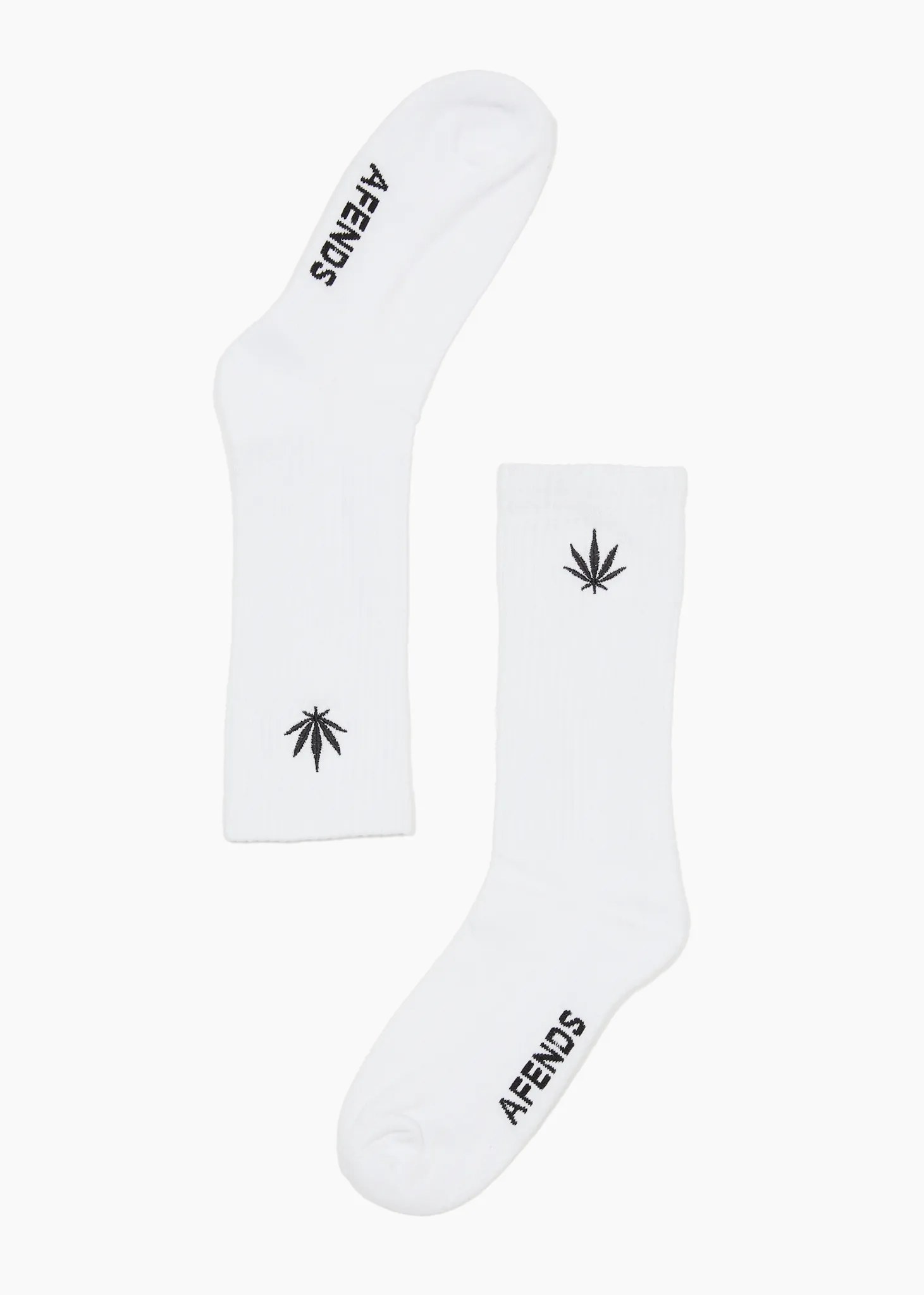 AFENDS Mens Happy - Crew Socks - White