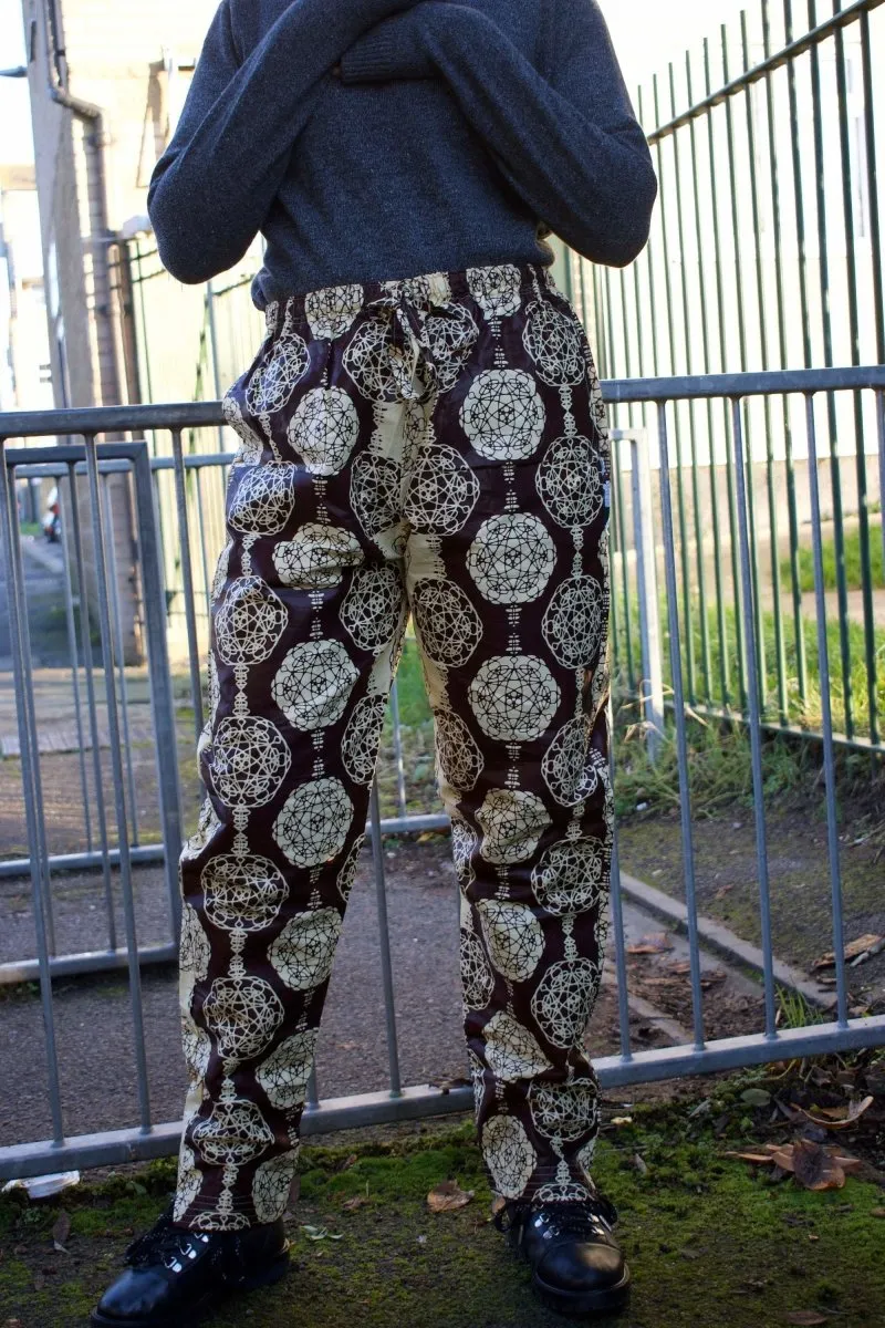 African Trousers in Gold Ankara Print - Festival Trousers