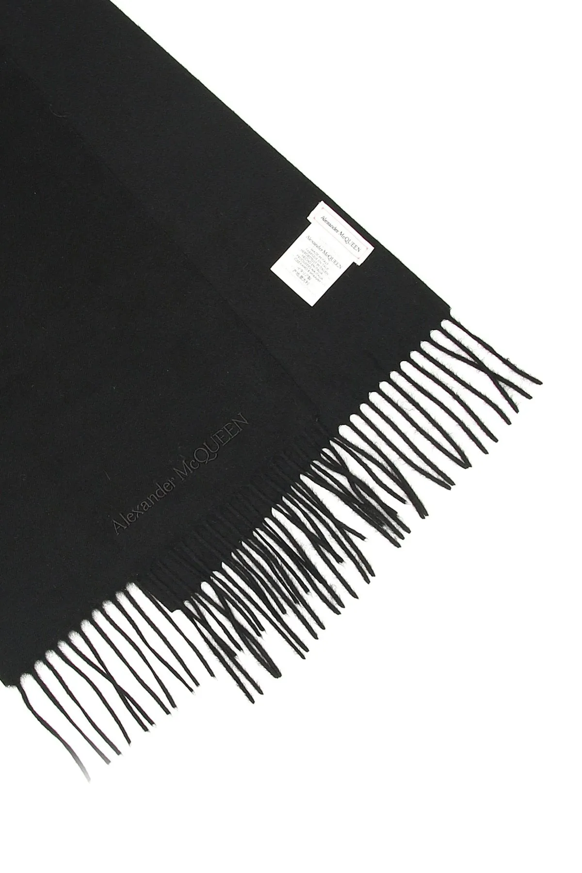 Alexander McQueen Logo Fringed Scarf