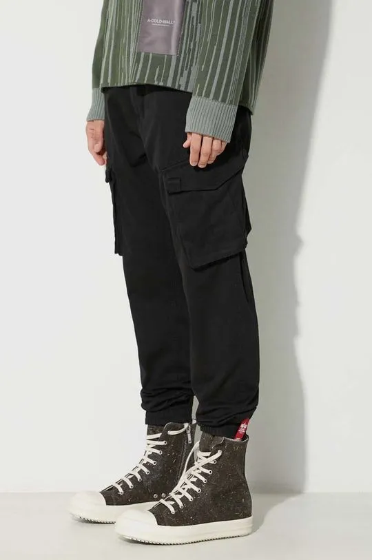 Alpha Industries trousers men's black color