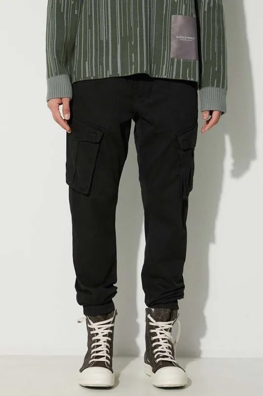 Alpha Industries trousers men's black color