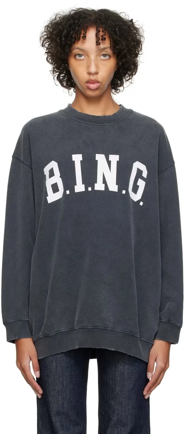 ANINE BING  |Crew Neck Unisex Street Style Long Sleeves Plain Cotton