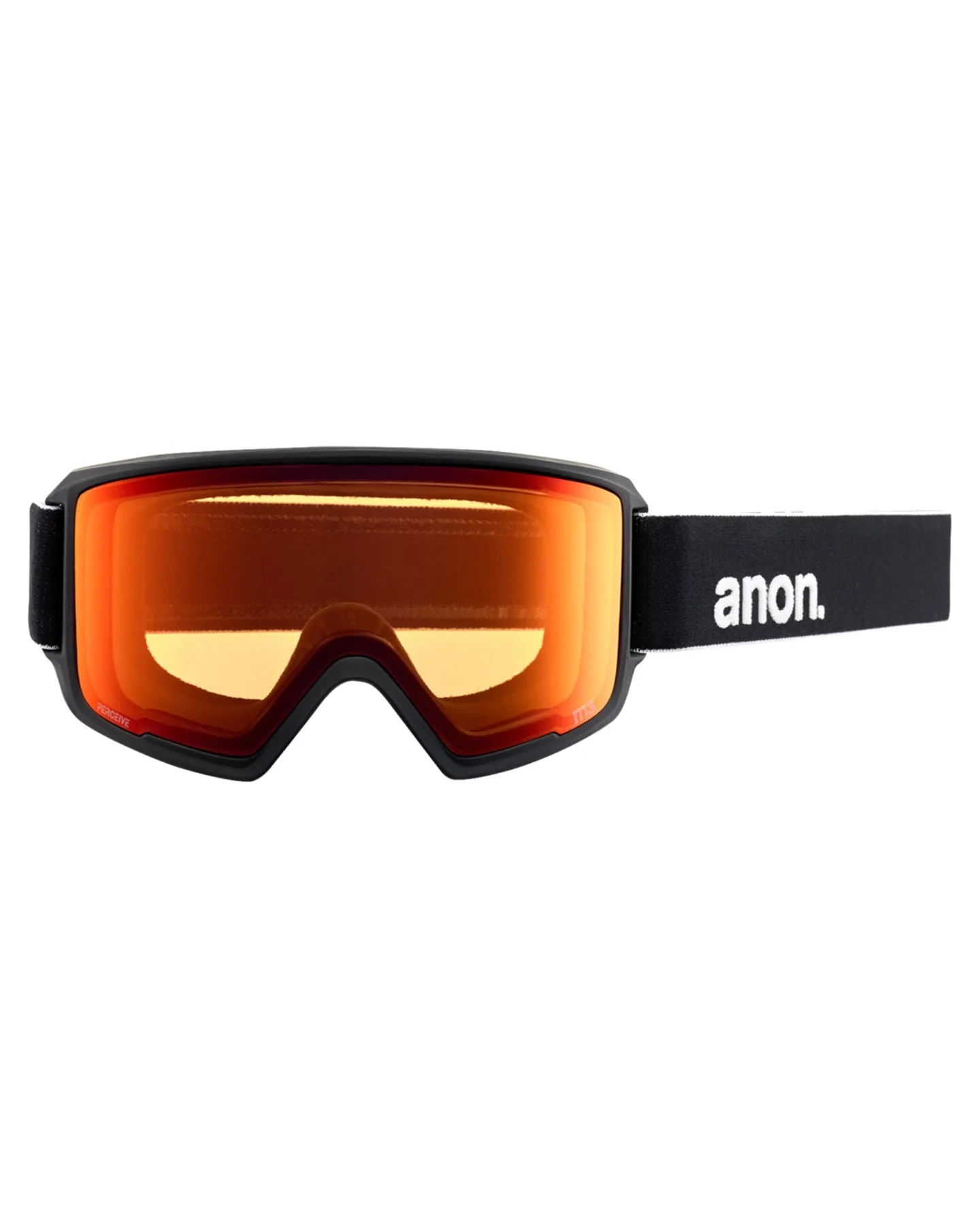 Anon M3 Low Bridge Fit Snow Goggles + Bonus Lens + MFI - Black / Perceive Sunny Red