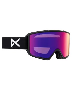 Anon M3 Low Bridge Fit Snow Goggles + Bonus Lens + MFI - Black / Perceive Sunny Red