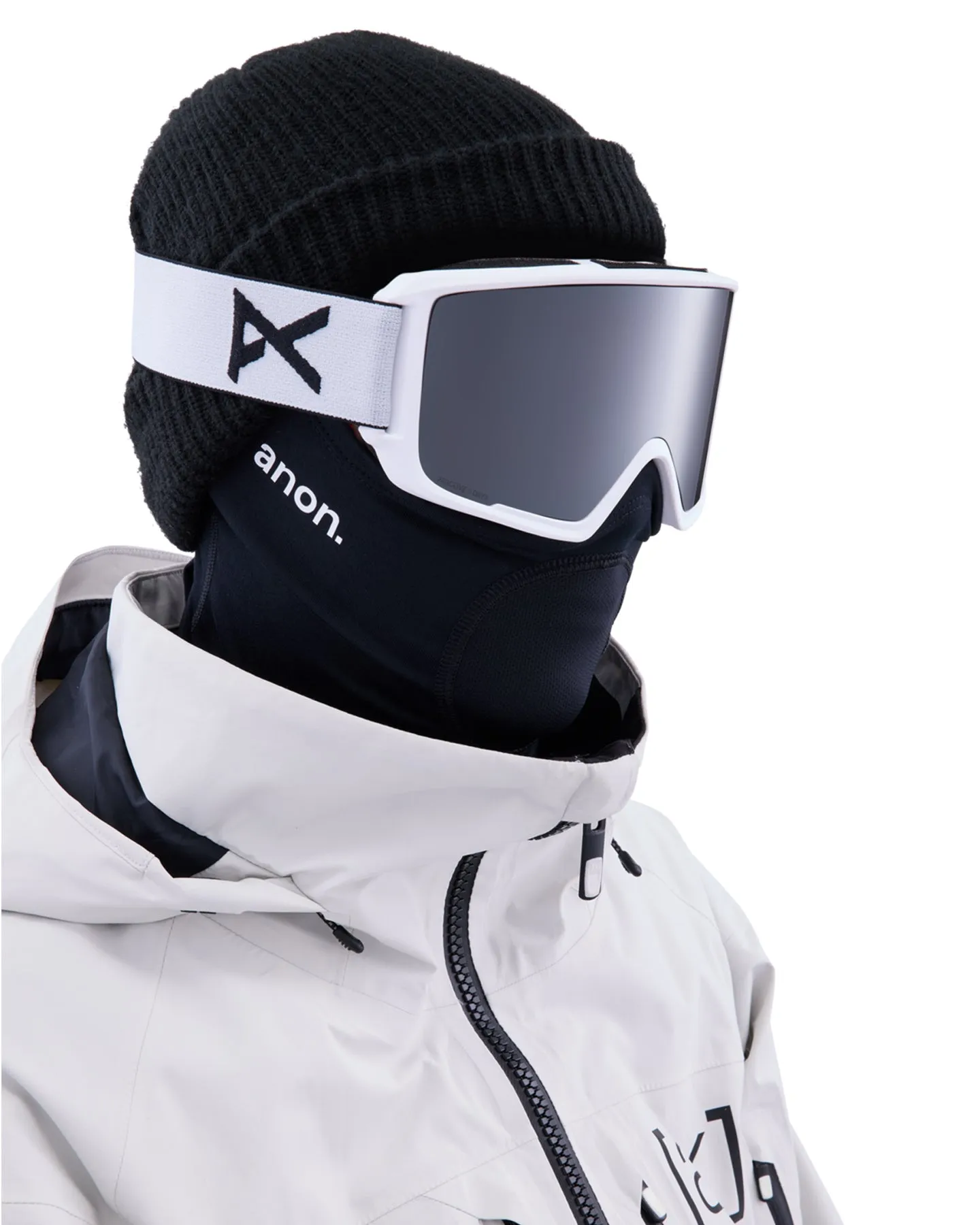 Anon M3 Low Bridge Fit Snow Goggles + Bonus Lens + MFI - White / Perceive Sunny Onyx