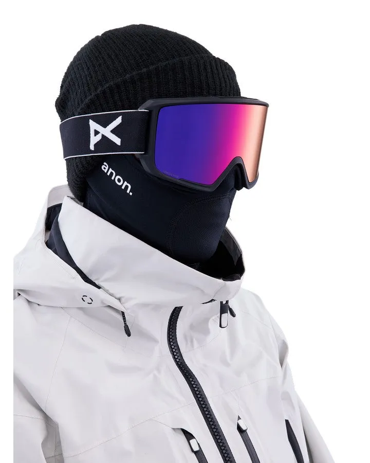 Anon M3 Snow Goggles + Bonus Lens + Mfi Face Mask - Black/Perceive Sunny Red Lens