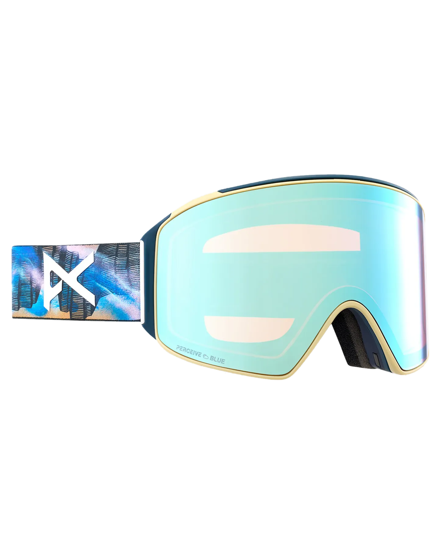 Anon M4 Cylindrical Low Bridge Snow Goggles + Bonus Lens + Mfi Face Mask - Chet Malinow/Perceive Variable Blue Lens