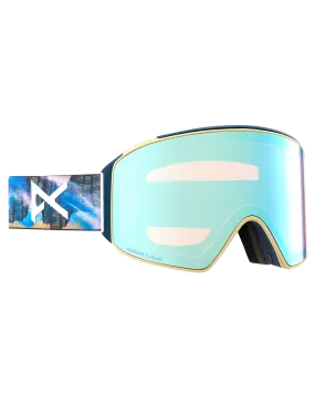 Anon M4 Cylindrical Low Bridge Snow Goggles + Bonus Lens + Mfi Face Mask - Chet Malinow/Perceive Variable Blue Lens