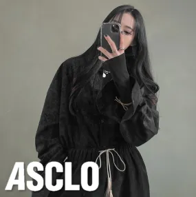 ASCLO  |Unisex Corduroy Street Style Long Sleeves Plain Oversized