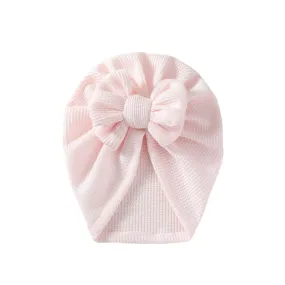 Baby Girl Waffle Bow Turban in Fairy Floss