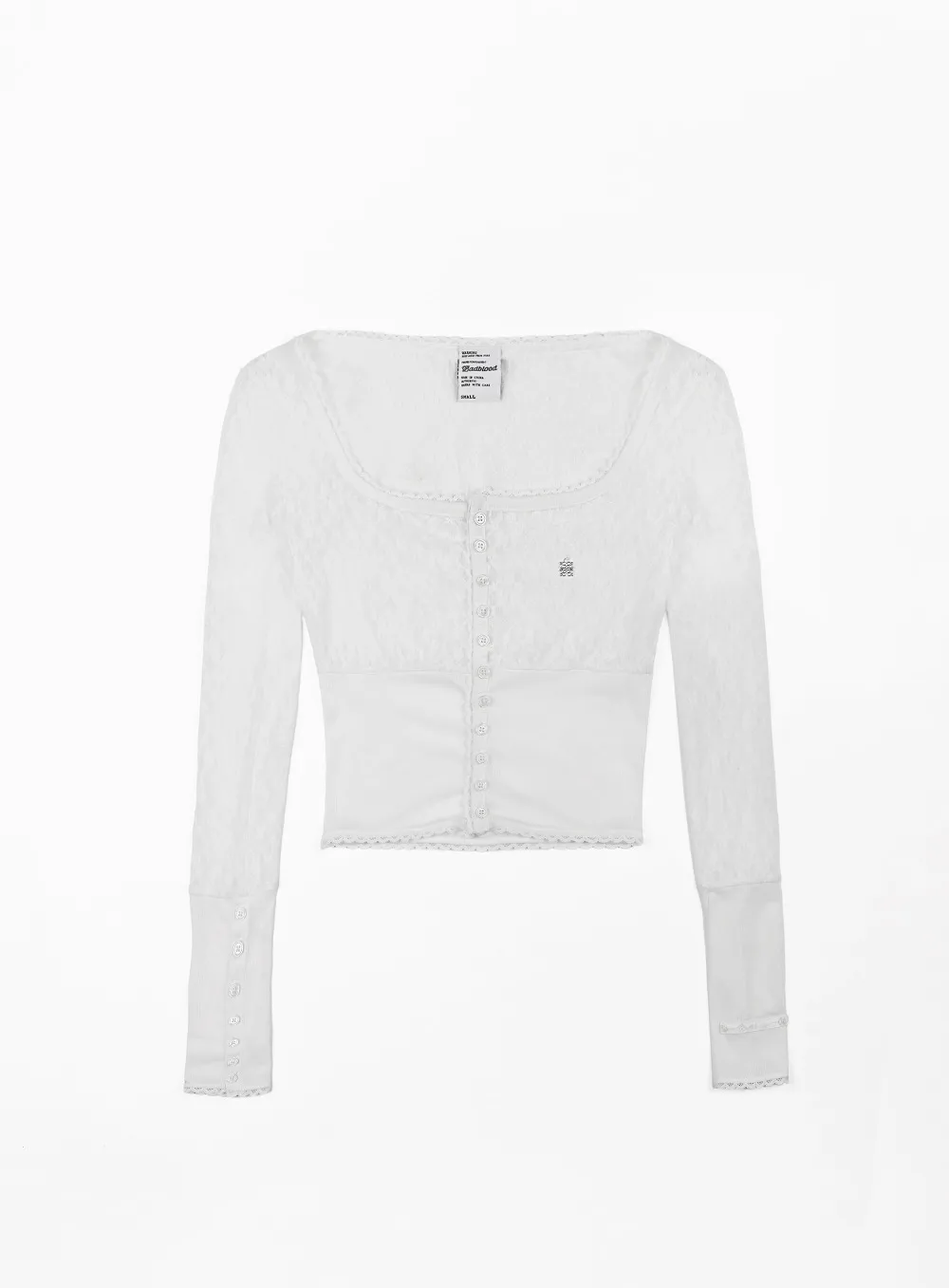 BADBLOOD  |Lace-up Casual Style Street Style Long Sleeves Lace Logo