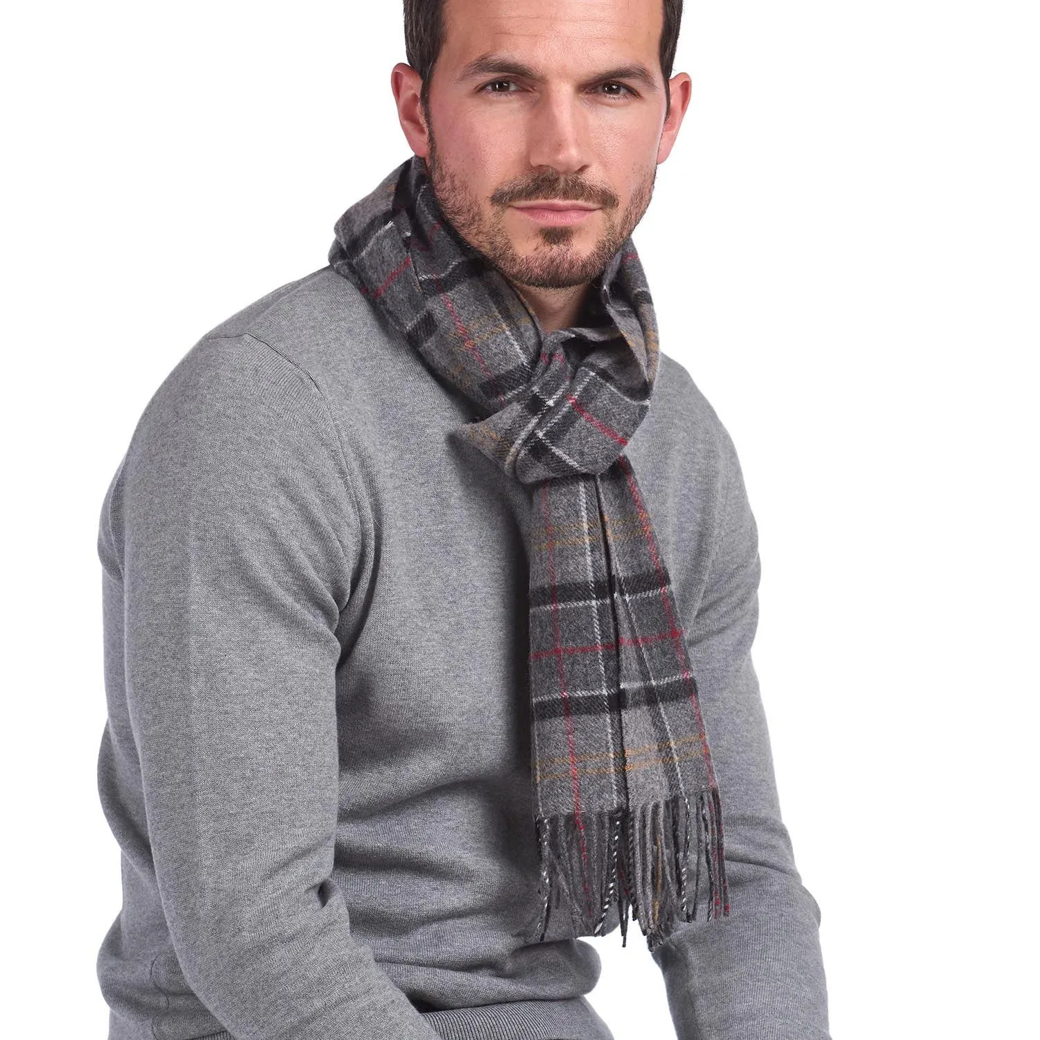 Barbour Lambswool Tartan Scarf in Modern