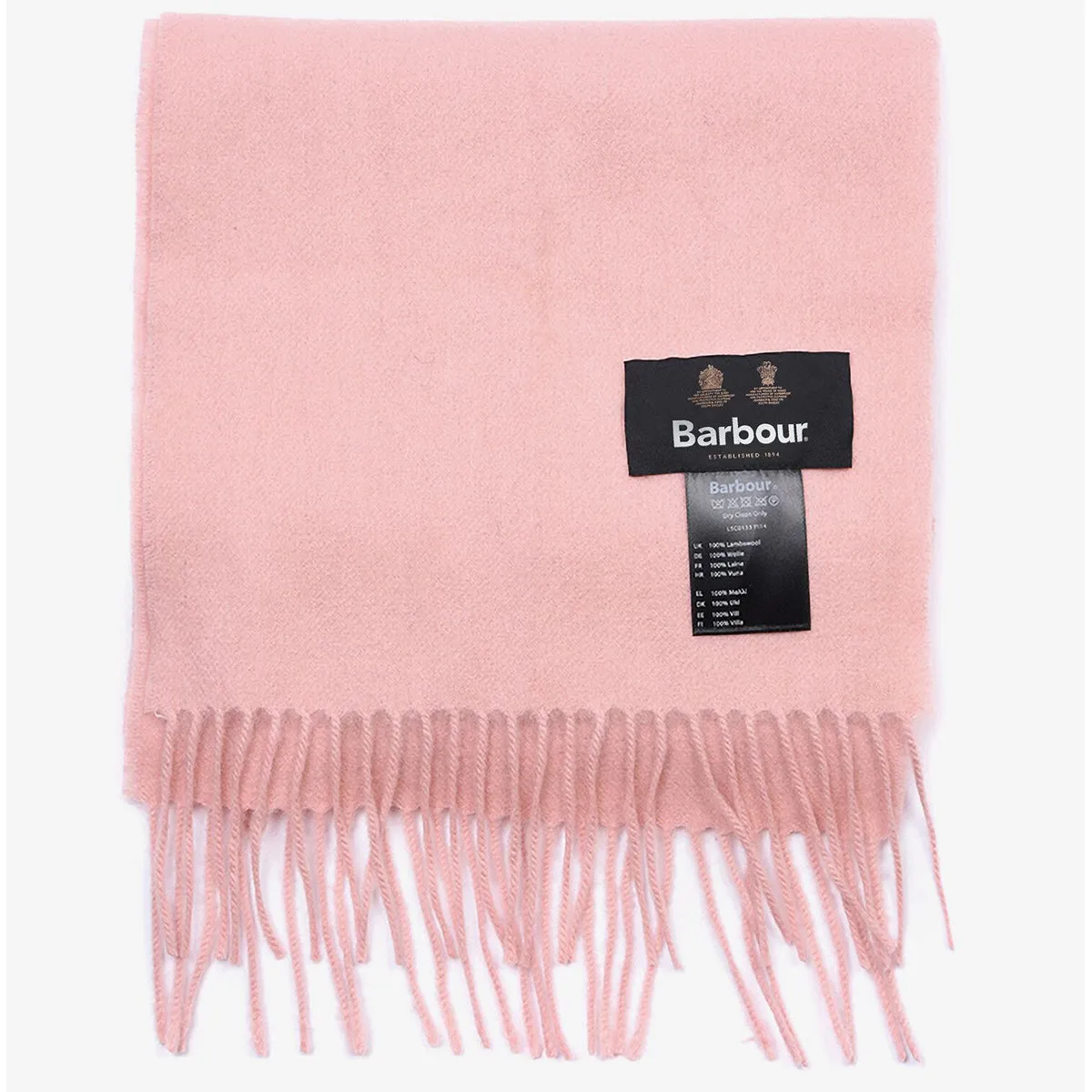 Barbour Lambswool Woven Scarf in Blush Pink