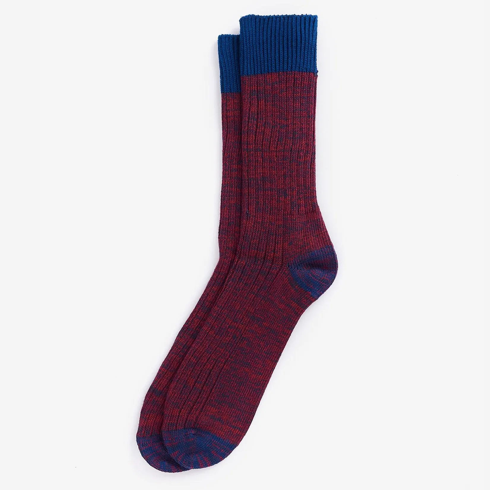 Barbour Men's Twisted Contrast Socks in Cranberry