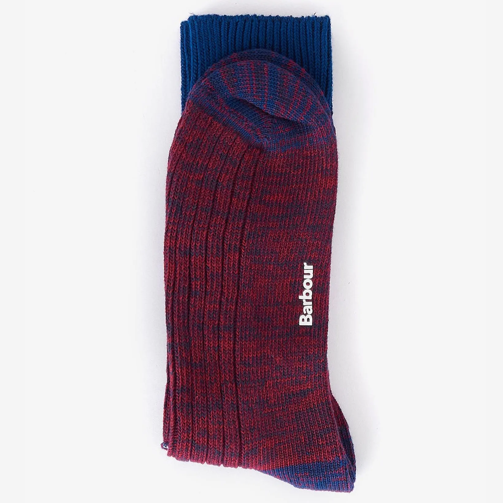 Barbour Men's Twisted Contrast Socks in Cranberry