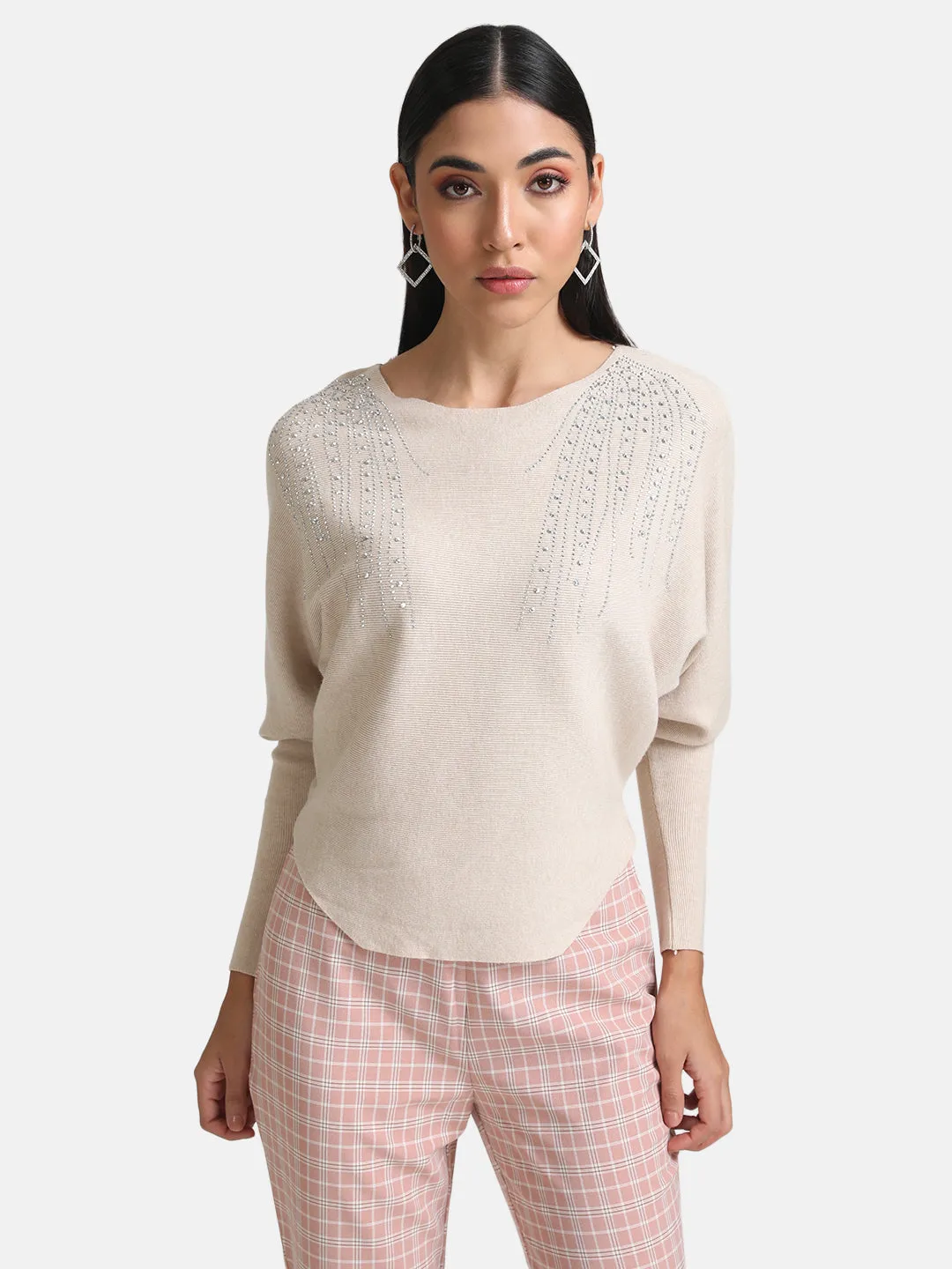 Batwing Pullover With Heat Studs