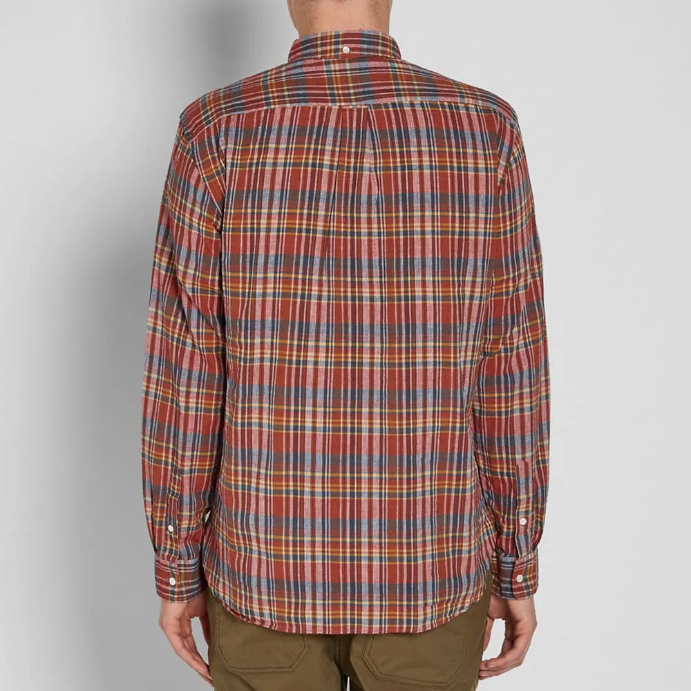 Beams Plus Button Down Madras ShirtBrique