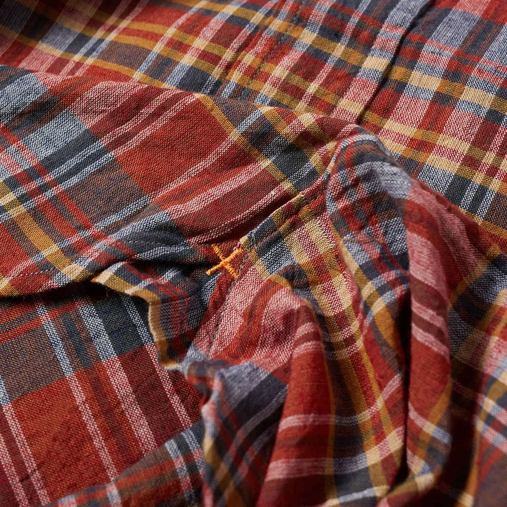 Beams Plus Button Down Madras ShirtBrique