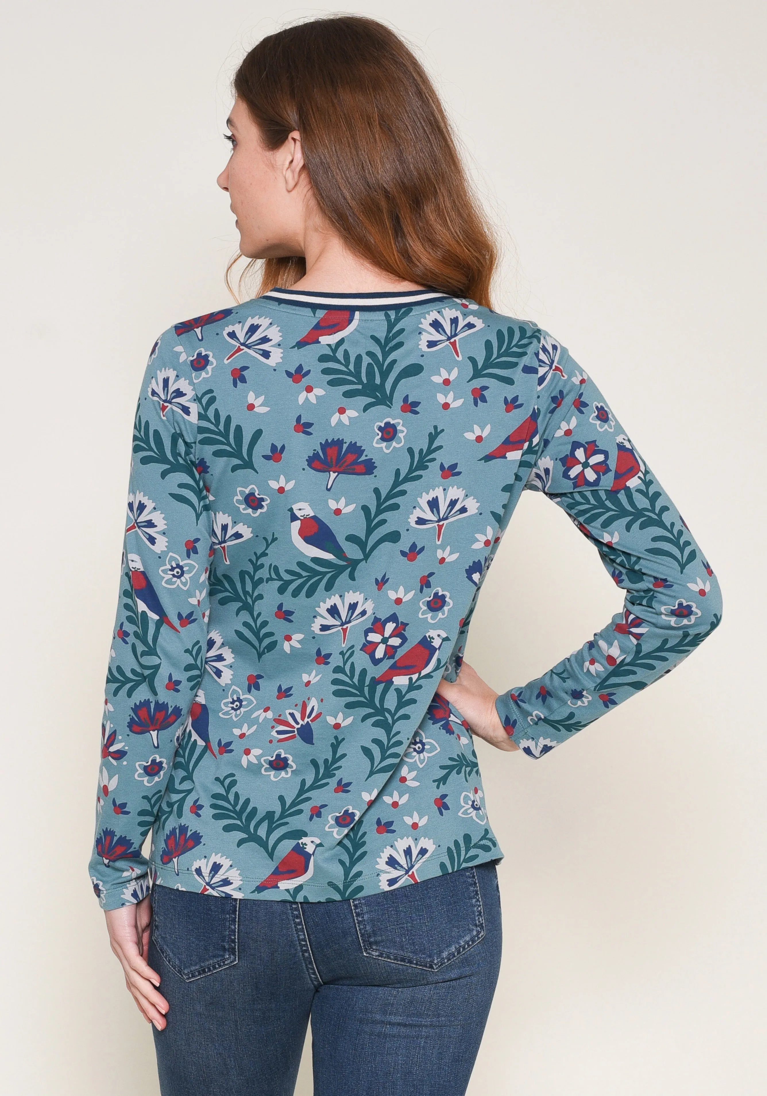 Birds Blossom Long Sleeve Tee