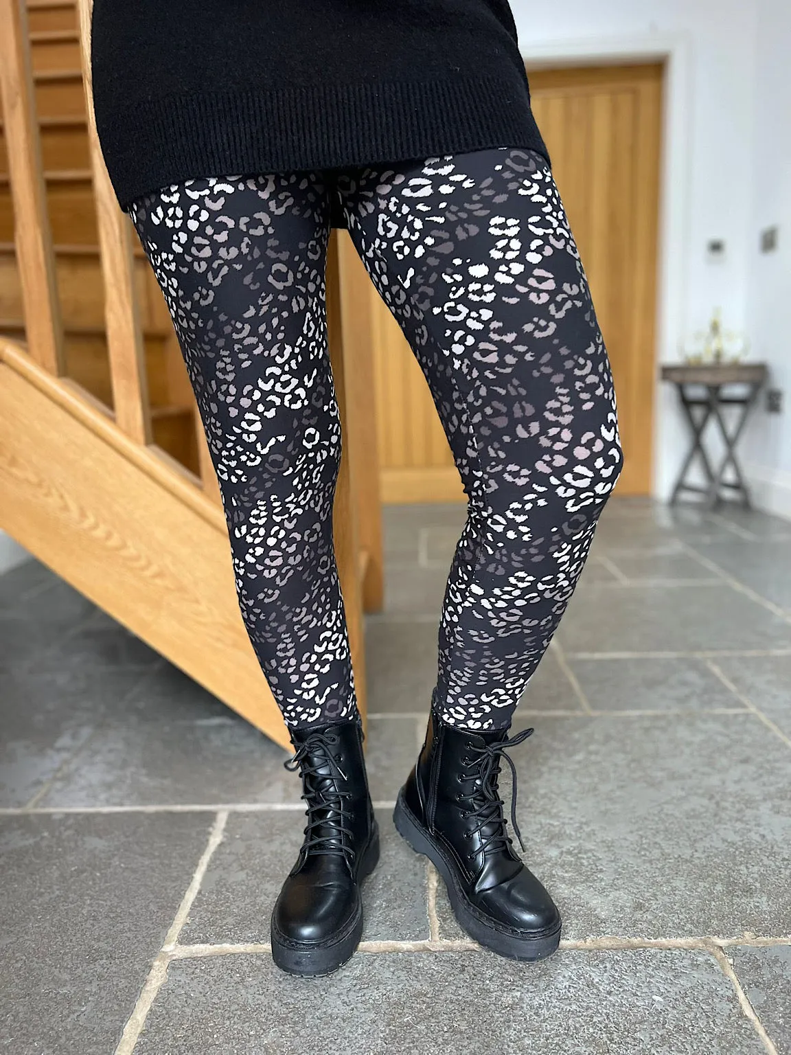 Black Soft Touch Leopard Leggings