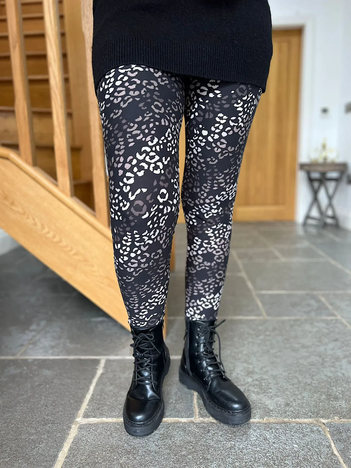 Black Soft Touch Leopard Leggings