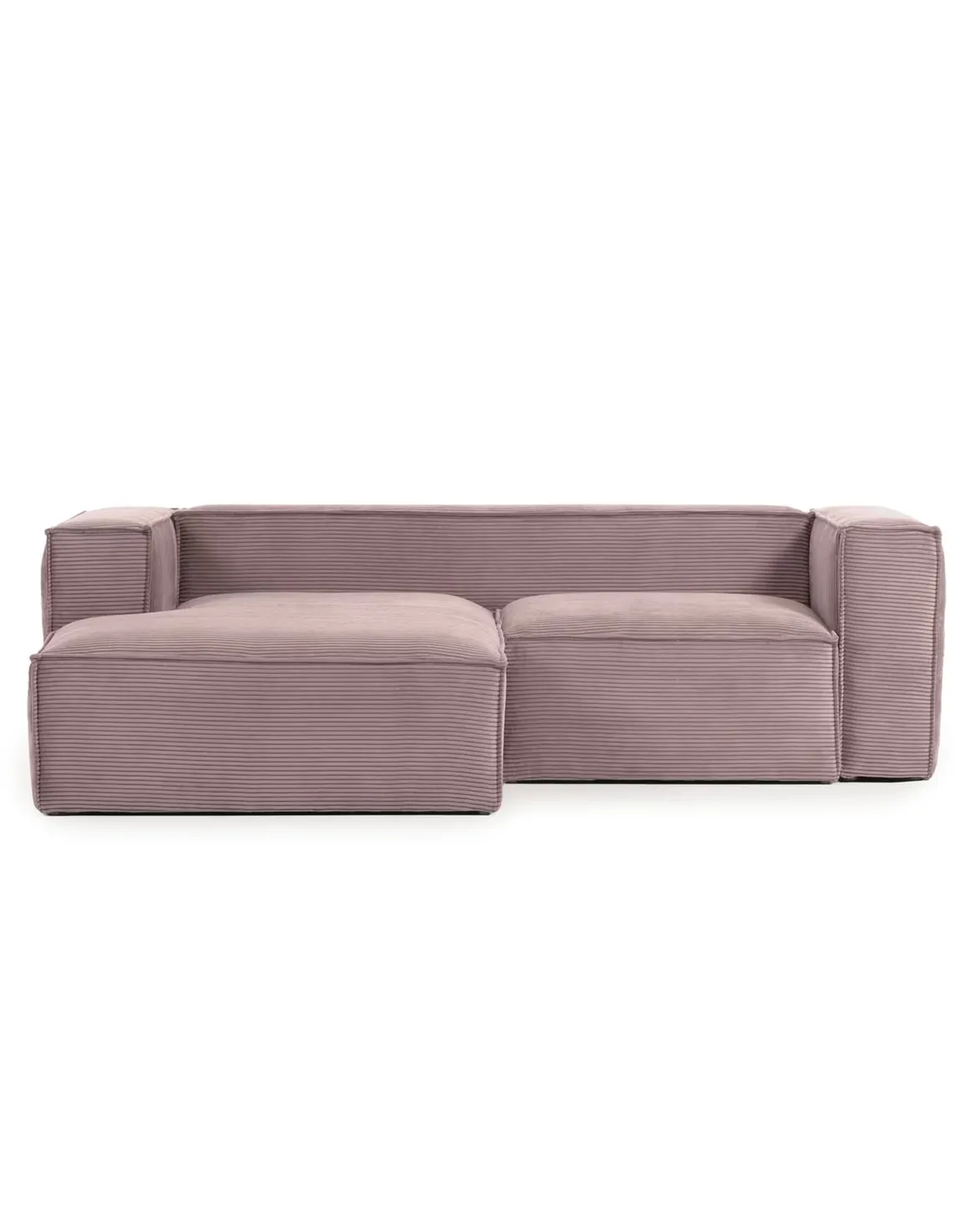 Blok 2-Seater Left Lounge Sofa Corduroy Light Pink