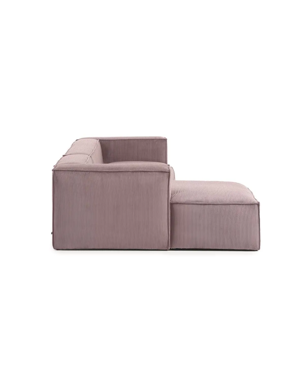 Blok 2-Seater Left Lounge Sofa Corduroy Light Pink