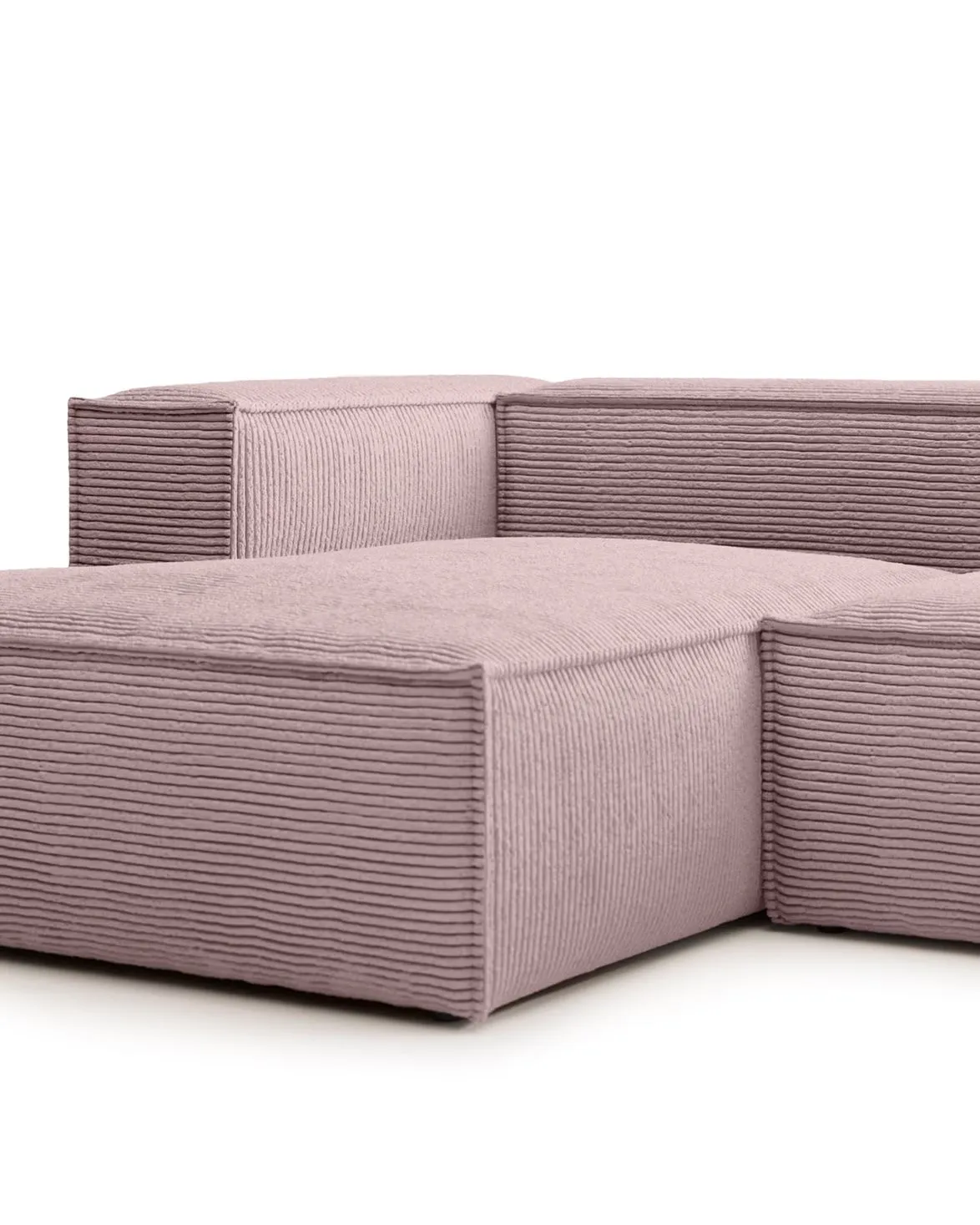 Blok 2-Seater Left Lounge Sofa Corduroy Light Pink