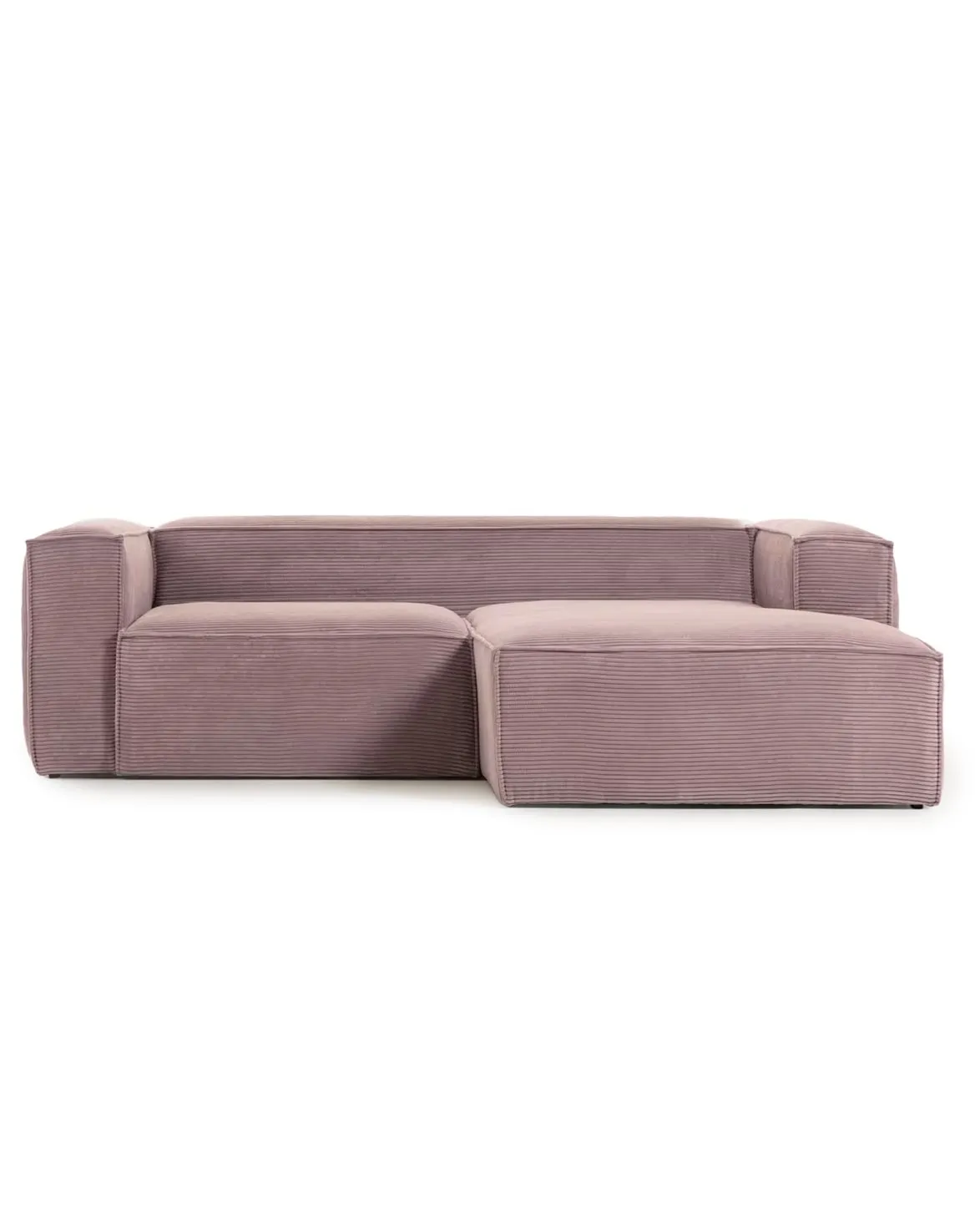 Blok 2-Seater Right Lounge Sofa Corduroy Light Pink