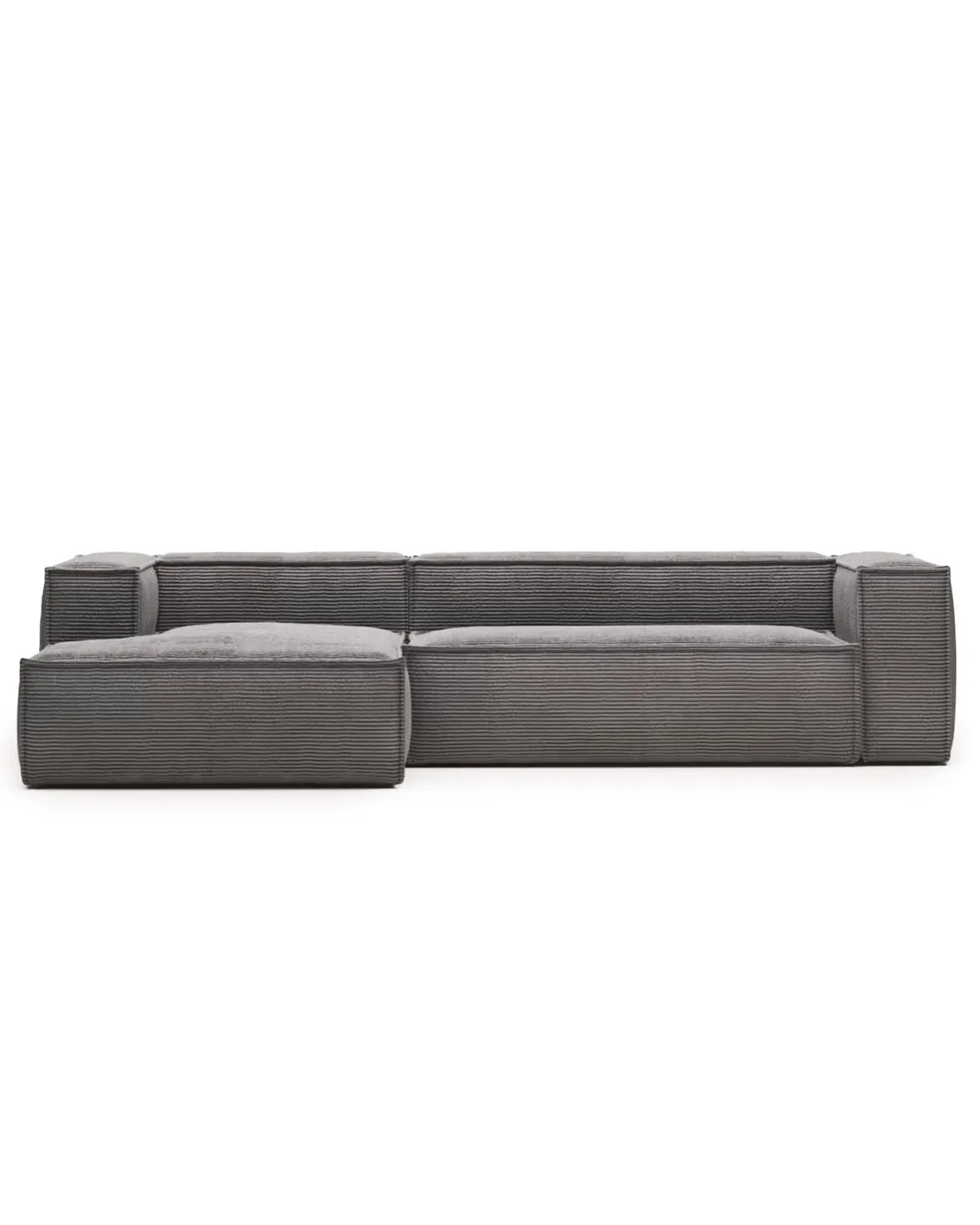 Blok 3-Seater Left Lounge Sofa Corduroy Dark Grey