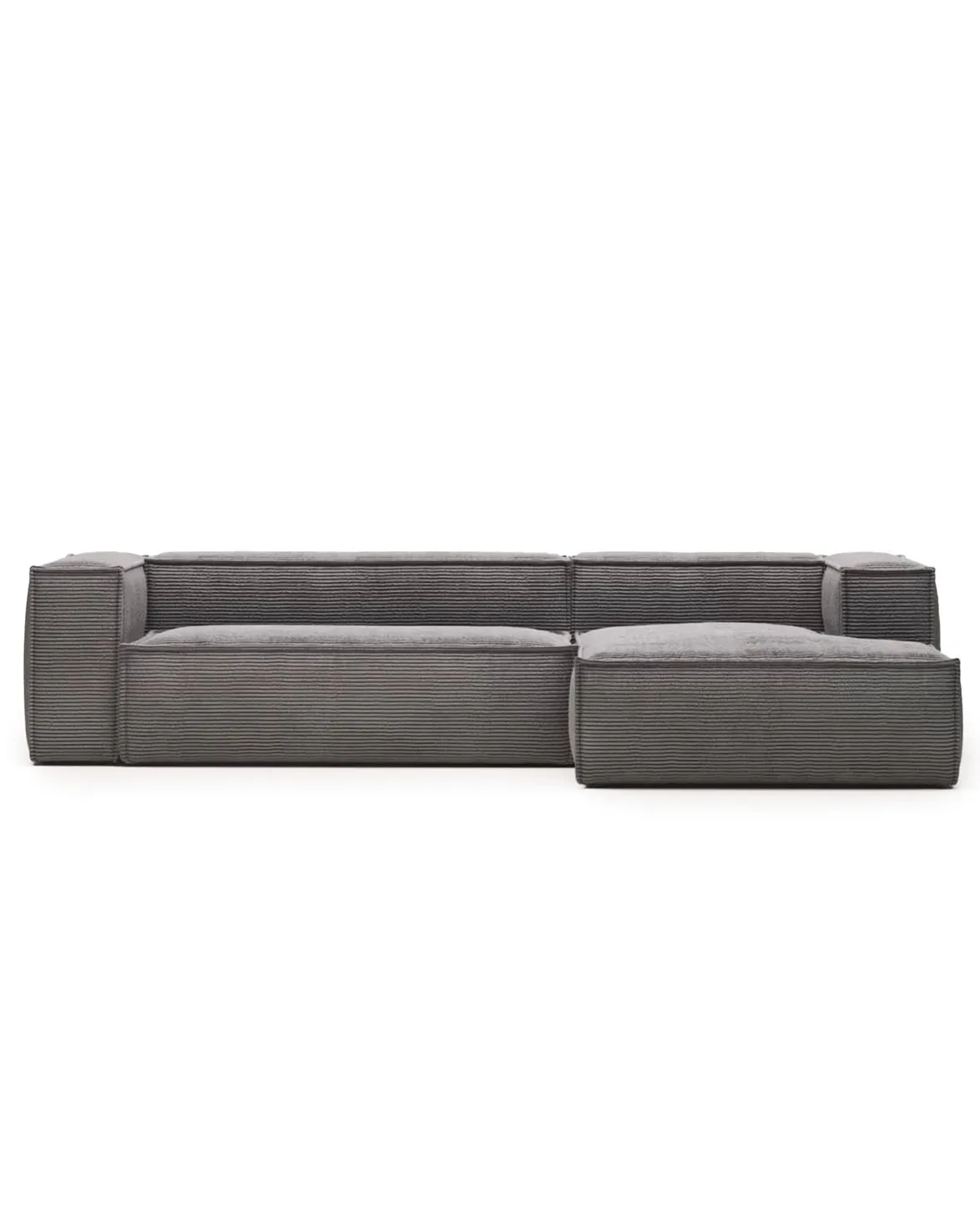 Blok 3-Seater Right Lounge Sofa Corduroy Dark Grey