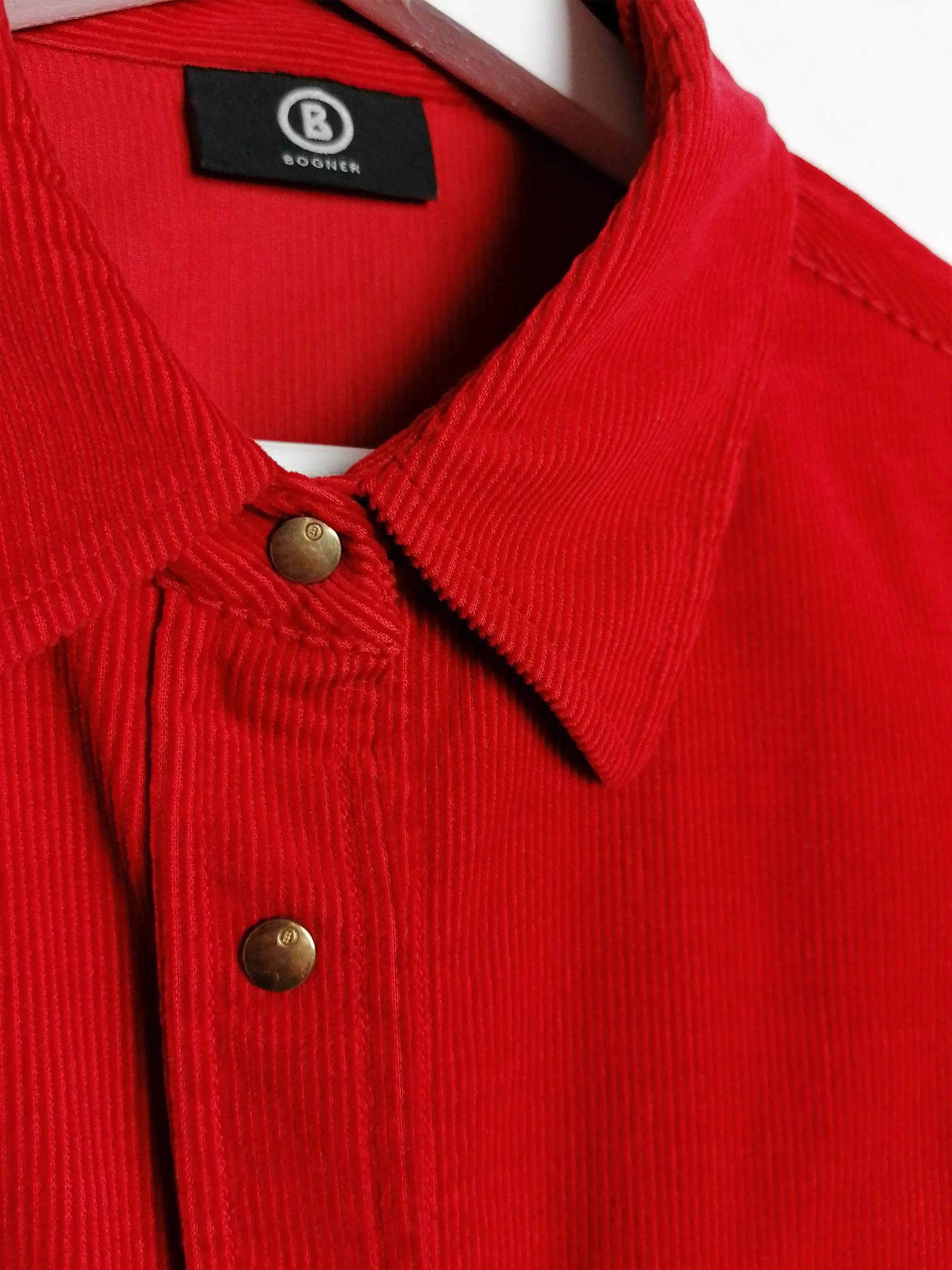 BOGNER Red Corduroy Cotton Shirt - size S-M / 40