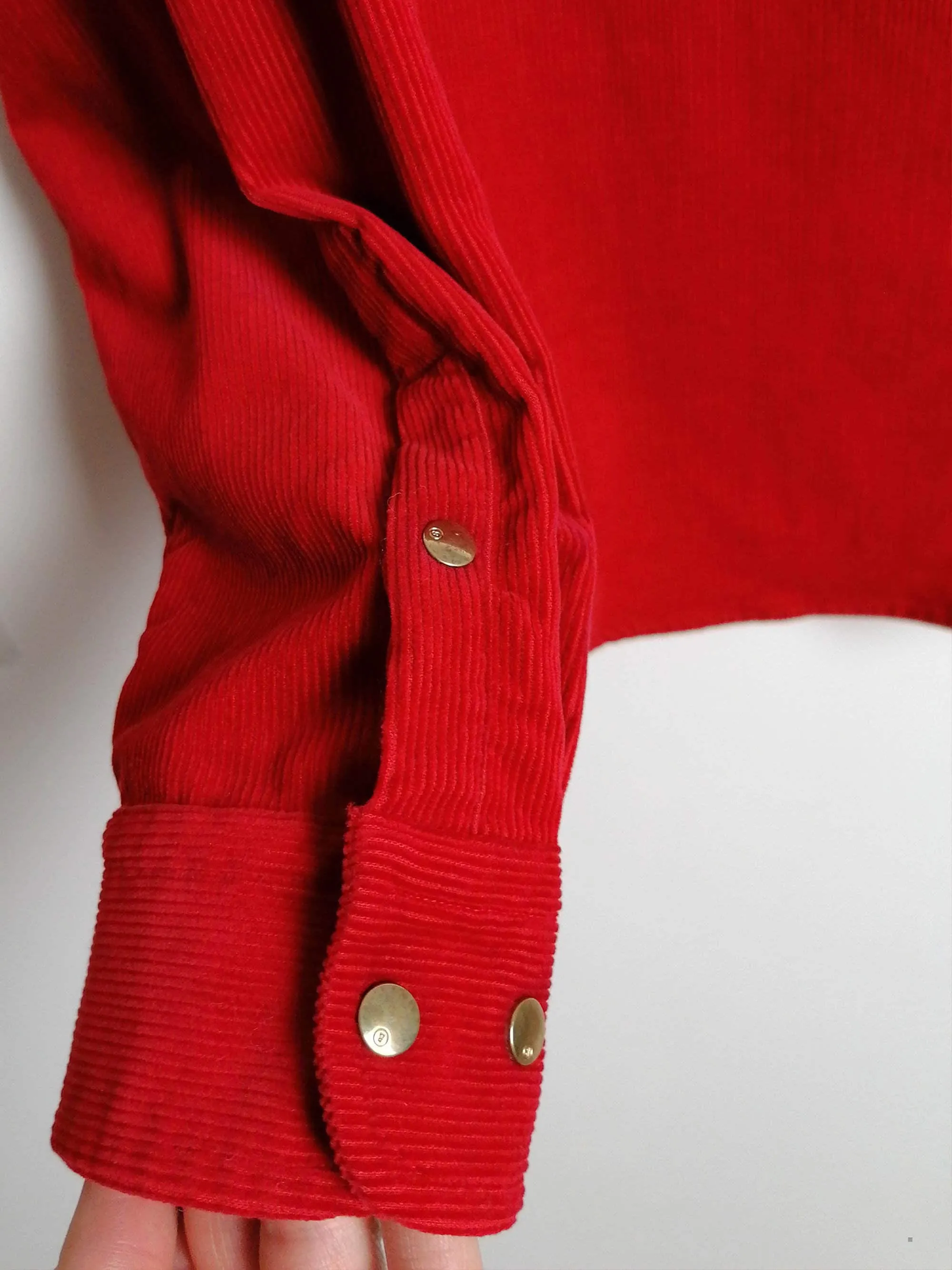 BOGNER Red Corduroy Cotton Shirt - size S-M / 40