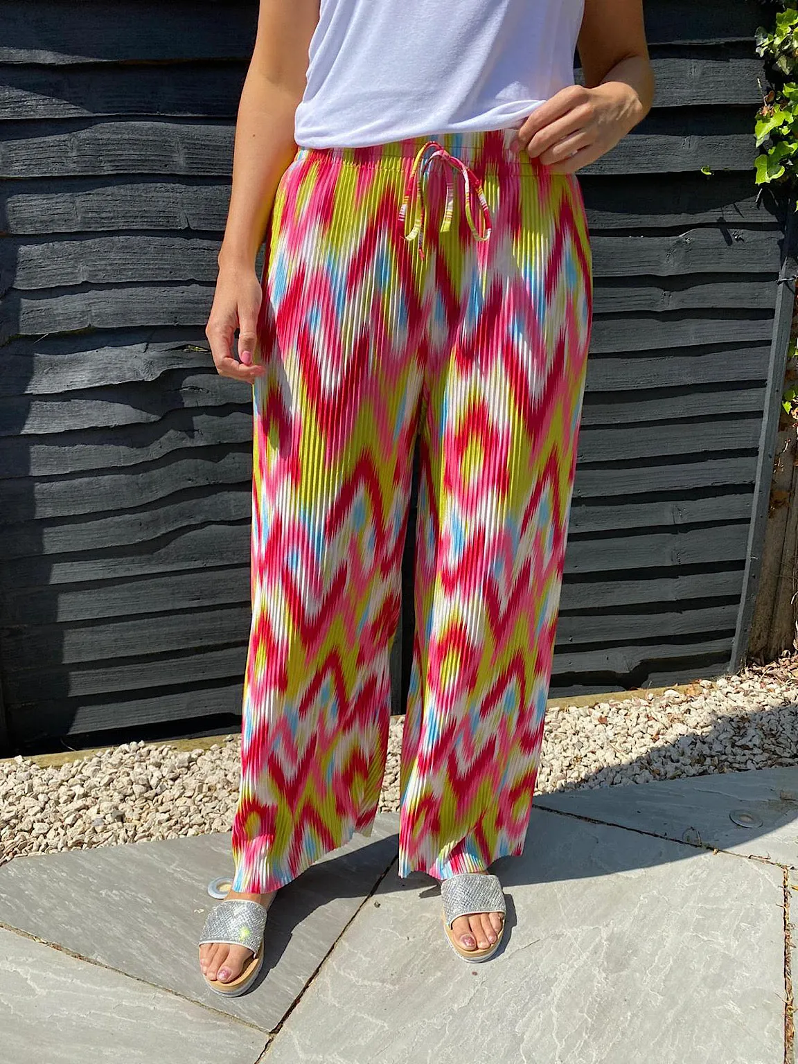 Bright Plisse Trousers Fran