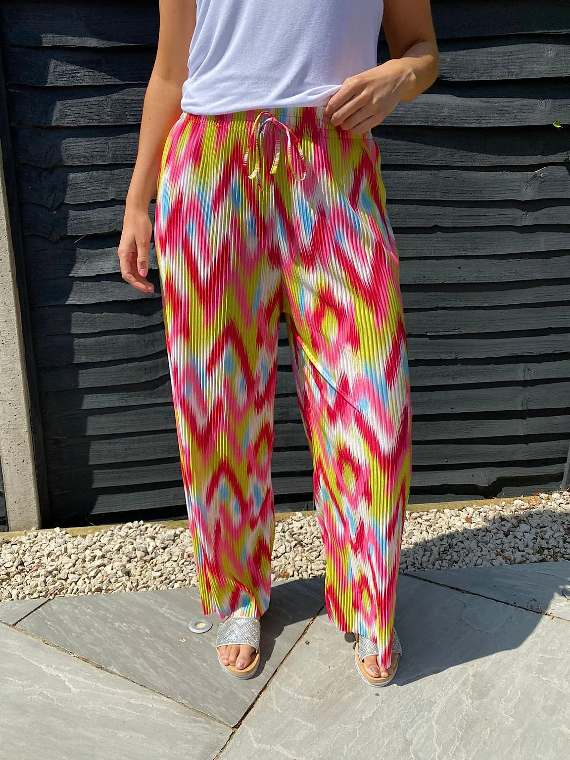 Bright Plisse Trousers Fran