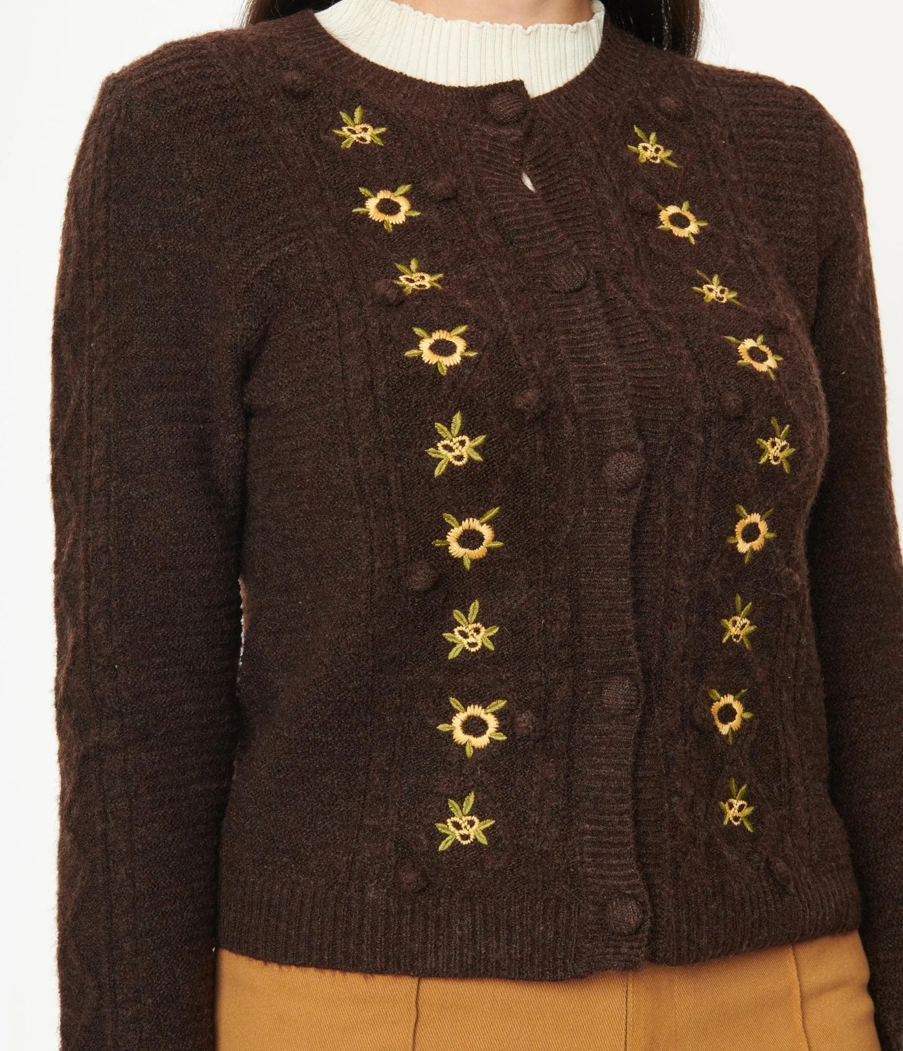 Brown & Sunflowers Cardigan