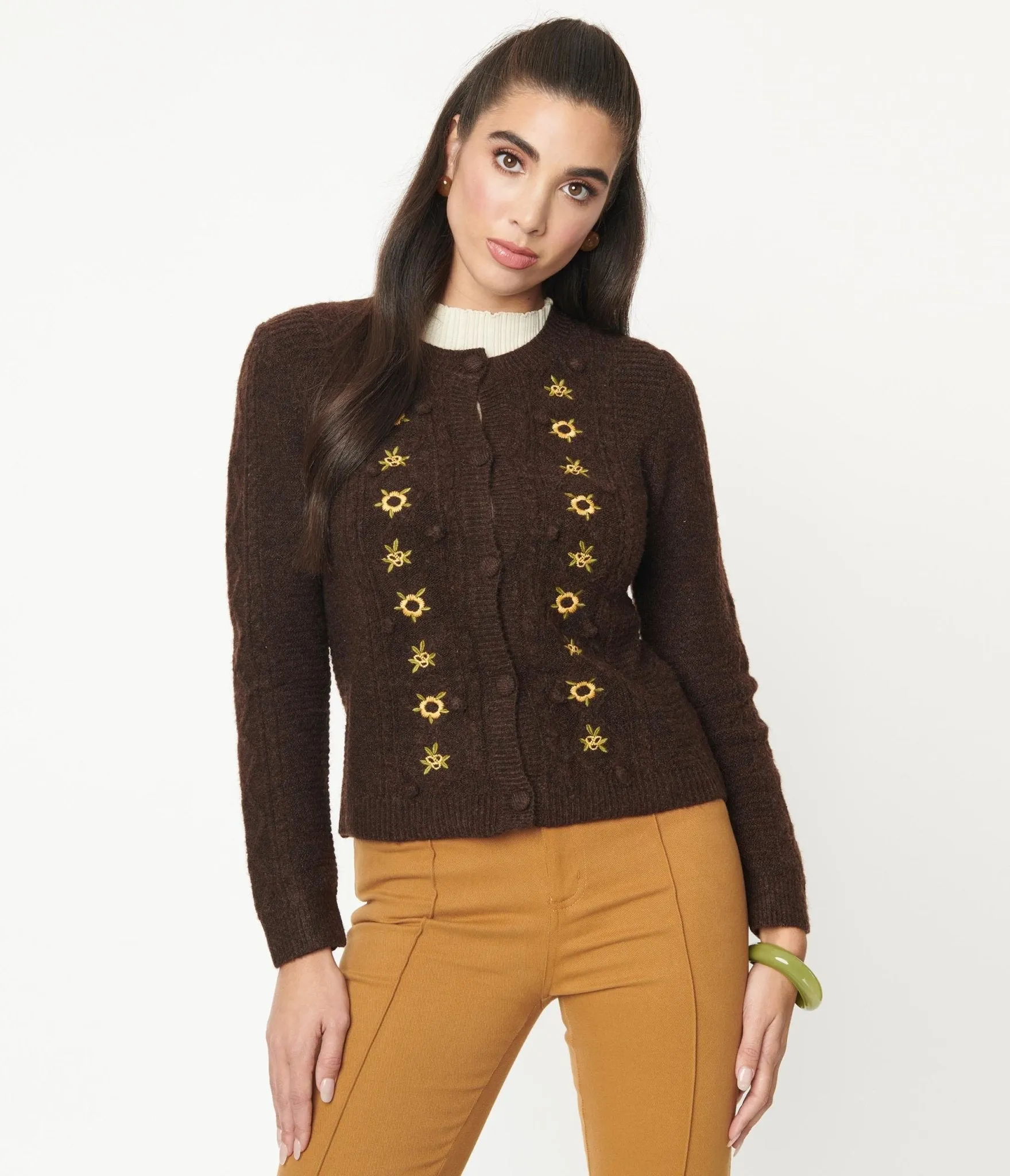 Brown & Sunflowers Cardigan