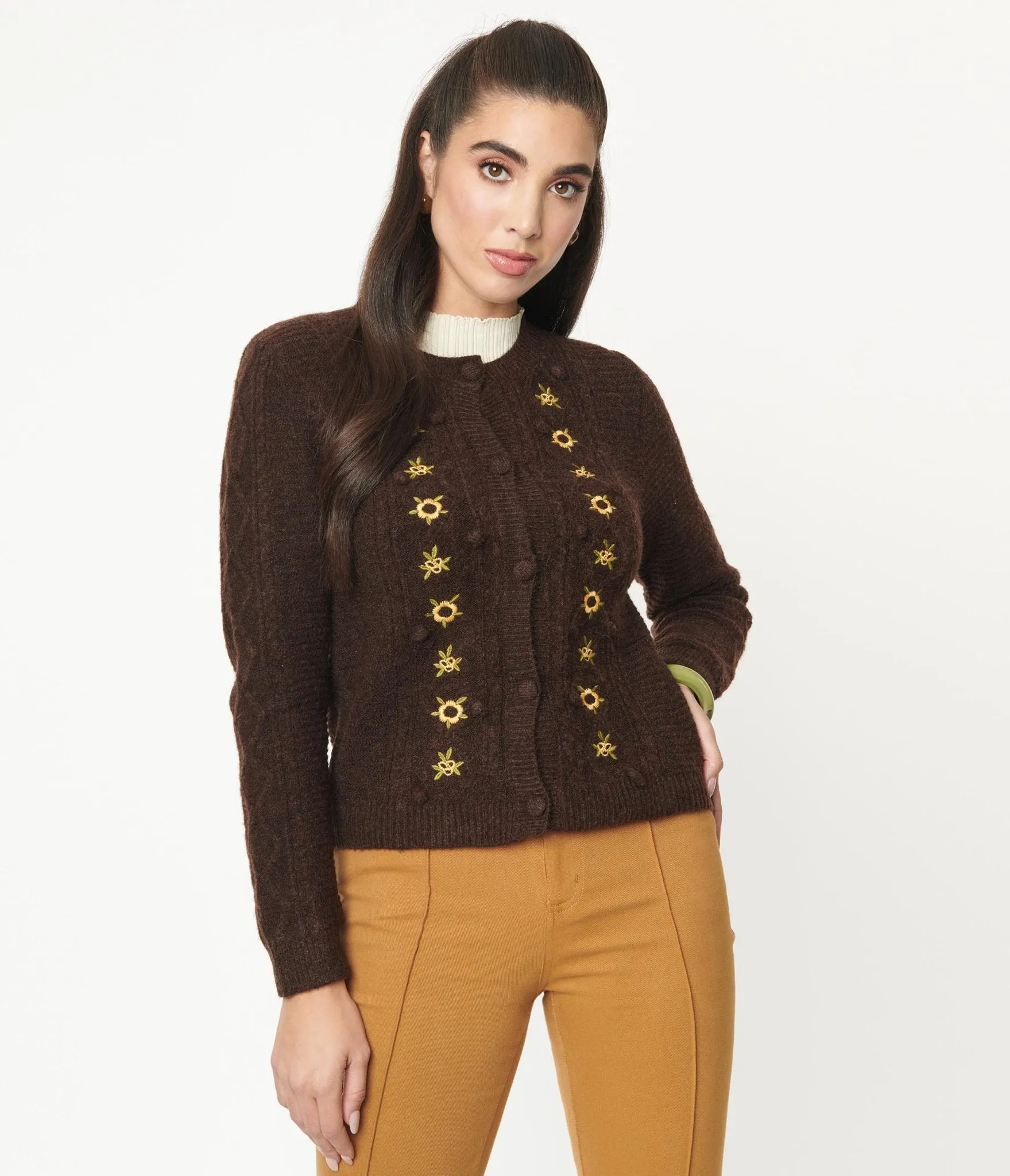 Brown & Sunflowers Cardigan