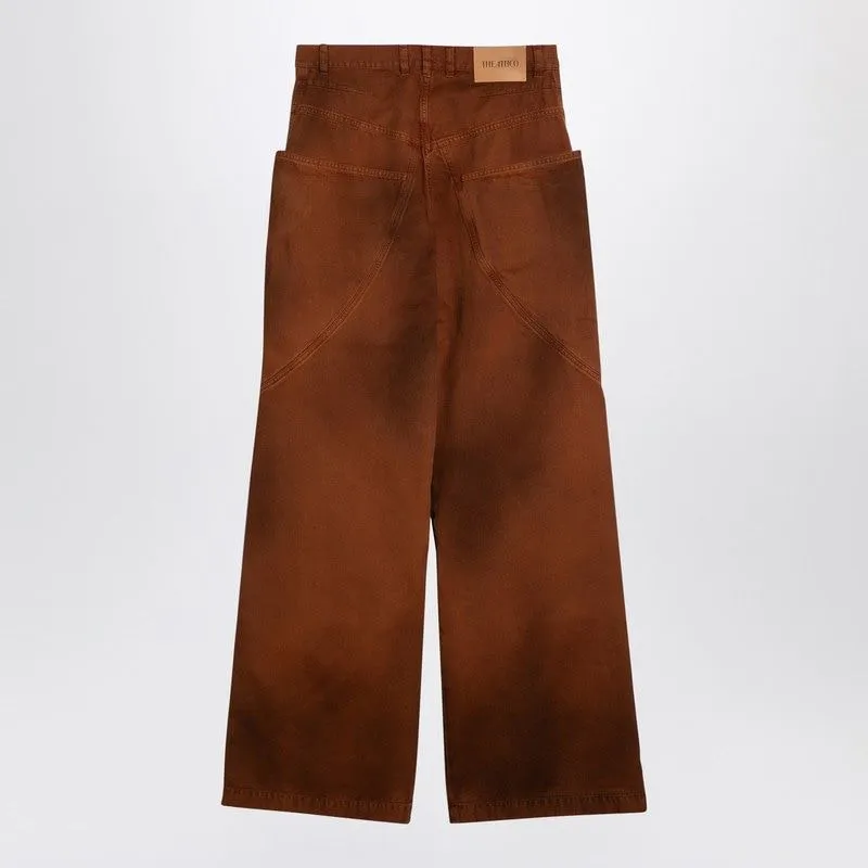 BROWN SHADED BAGGY JEANS