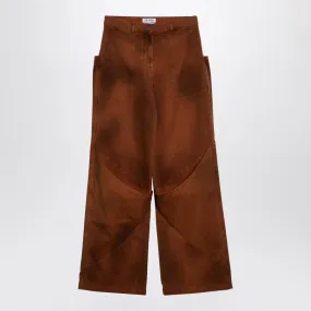 BROWN SHADED BAGGY JEANS