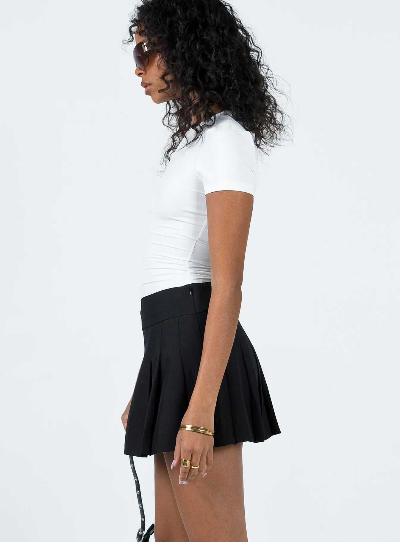 Calardo Pleated Mini Skirt Black