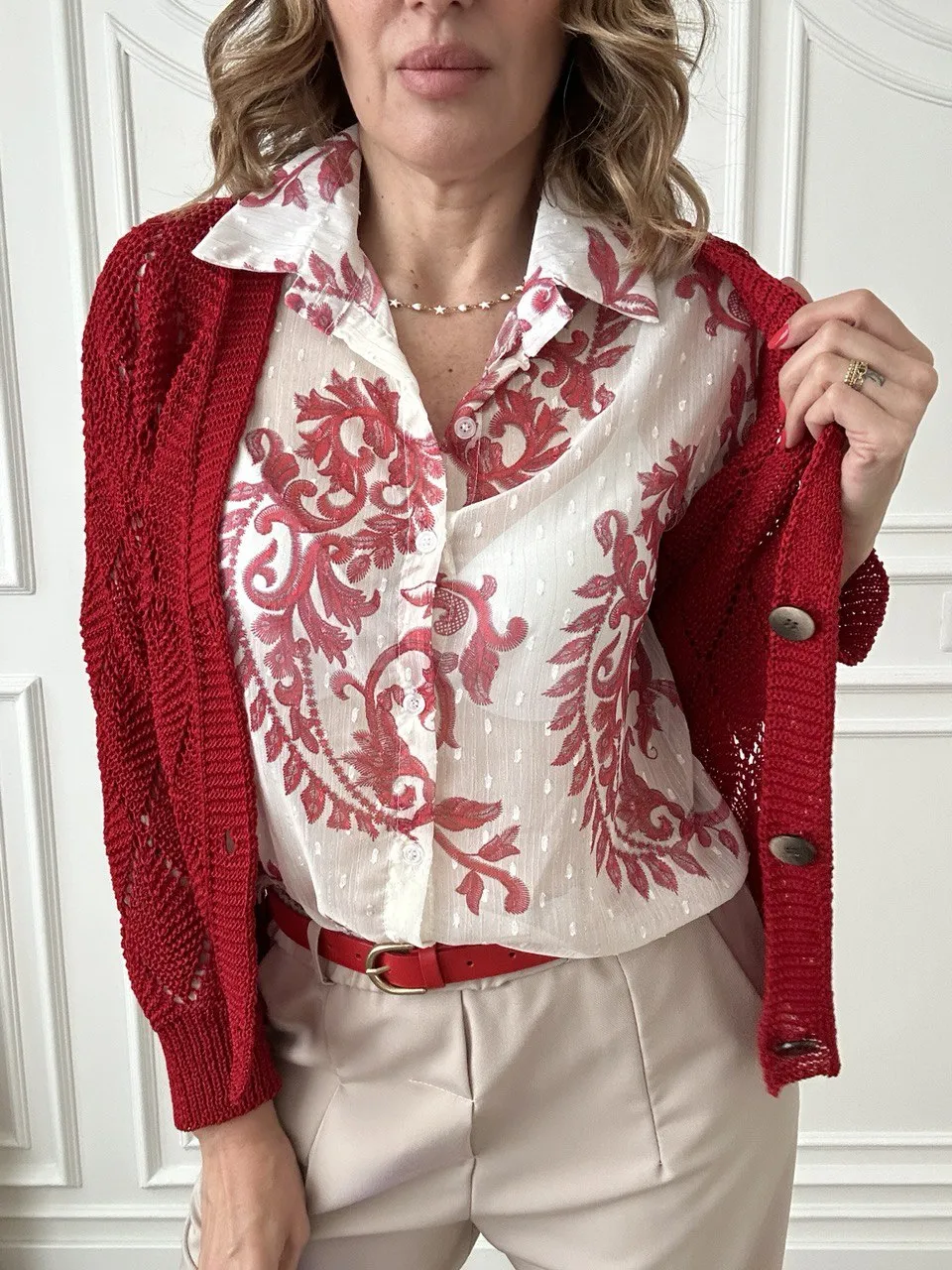 Cardigan Filo Rombi